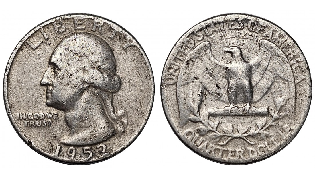 ABD 1952 Yılı 1/4 Dolar Gümüş ÇT (+)