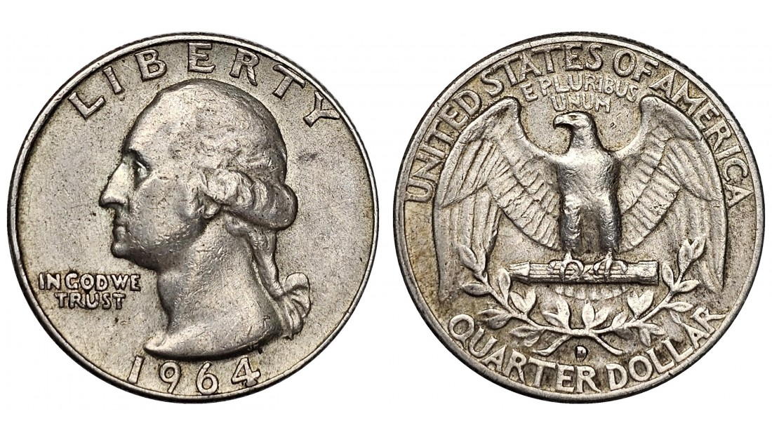 ABD 1964 Yılı 1/4 Dolar Gümüş ÇİLALTI