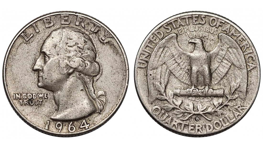 ABD 1964 Yılı 1/4 Dolar Gümüş ÇÇT