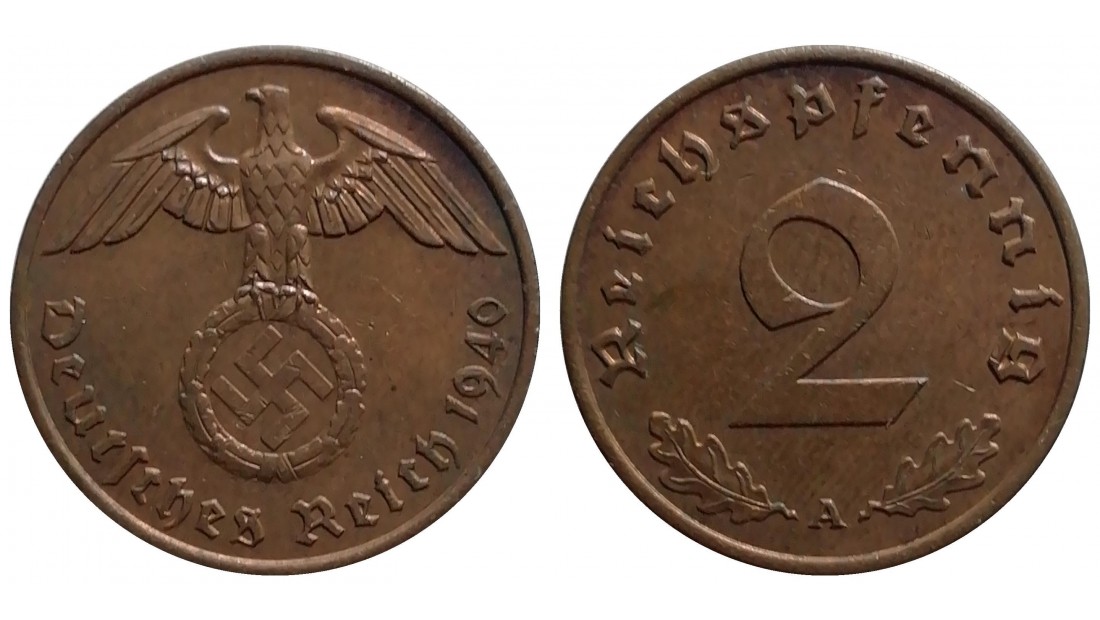 Almanya 1940 Yılı 2 Pfennig ÇİLALTI