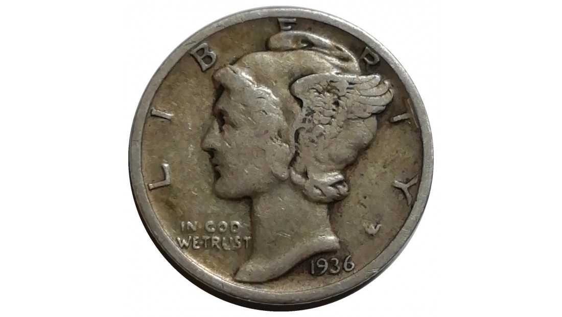 ABD 1936 Yılı 10 Cent Mercury Gümüş ÇÇT