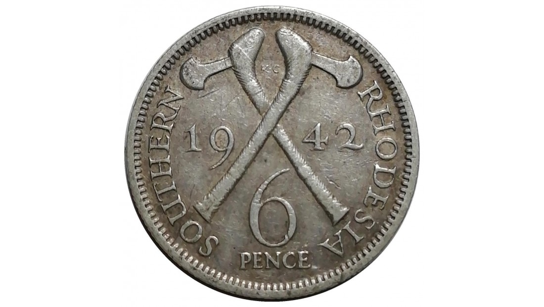 Güney Rodezya (Zimbabve) 1942 Yılı 6 Pence  ÇÇT (+)