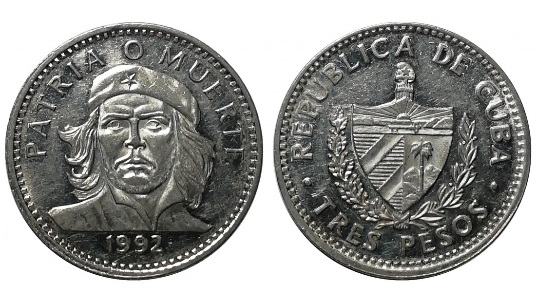 Küba 1992 Yılı 3 Peso ÇİL (+)