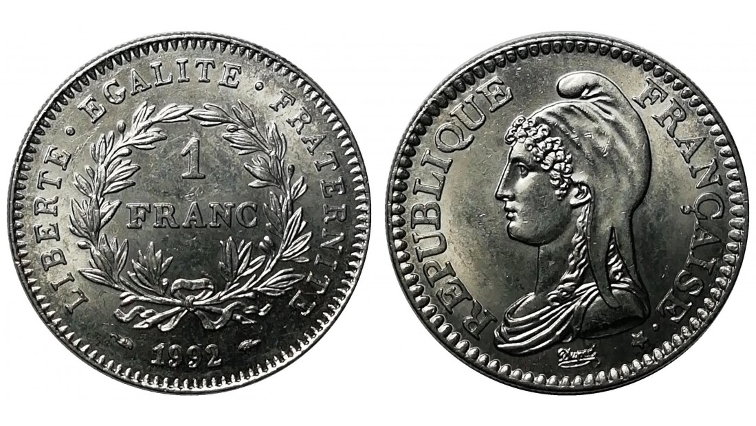 Fransa 1992 Yılı Hatıra 1 Frank "200. Yıl" ÇİL