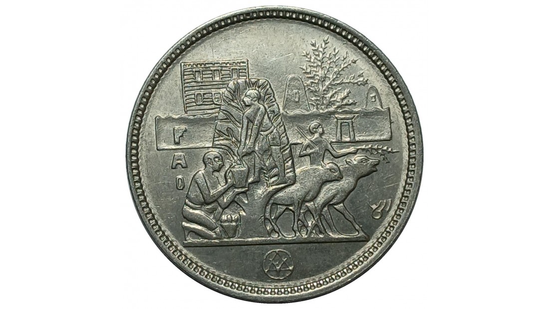 Mısır 1977 Yılı 5 Kuruş Herkes için Yiyecek ve Barınak ÇİLALTI