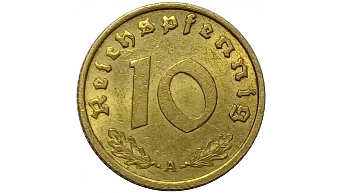 Almanya 1938 Yılı 10 Pfennig "Nazi Dönemi" ÇİL(+)