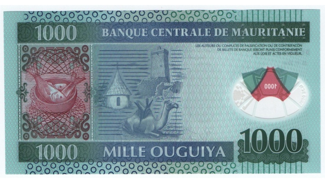 Moritanya 2014 Yılı 1.000 Ouguiya Polimer ÇİL