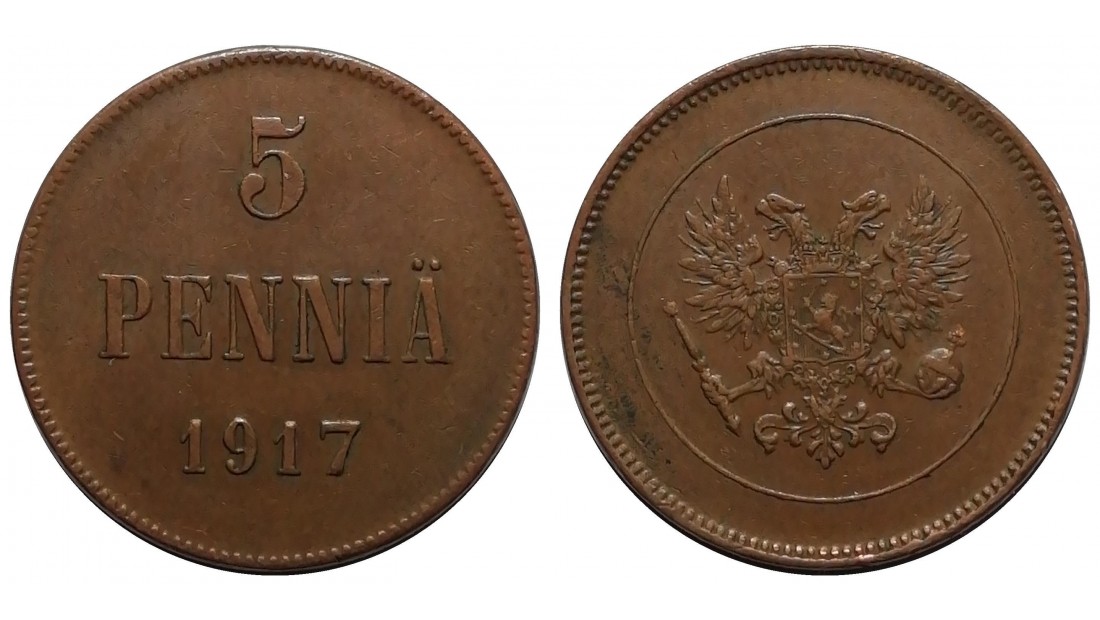 Finlandiya 1917 Yılı 5 Pennia ÇİLALTI
