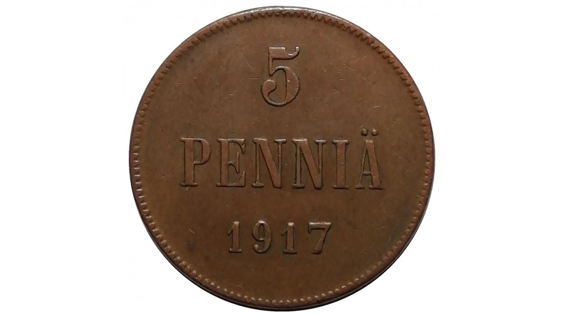Finlandiya 1917 Yılı 5 Pennia ÇİLALTI