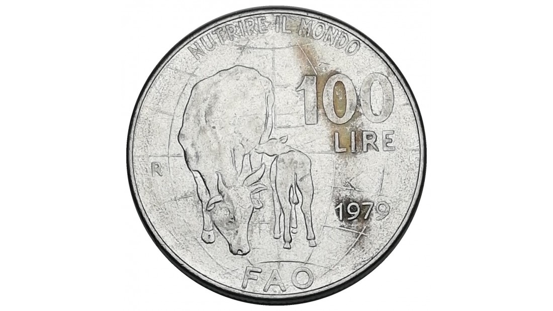 İtalya 1979 Yılı 100 Lire FAO - Dünya'yı Besleme ÇİLALTI