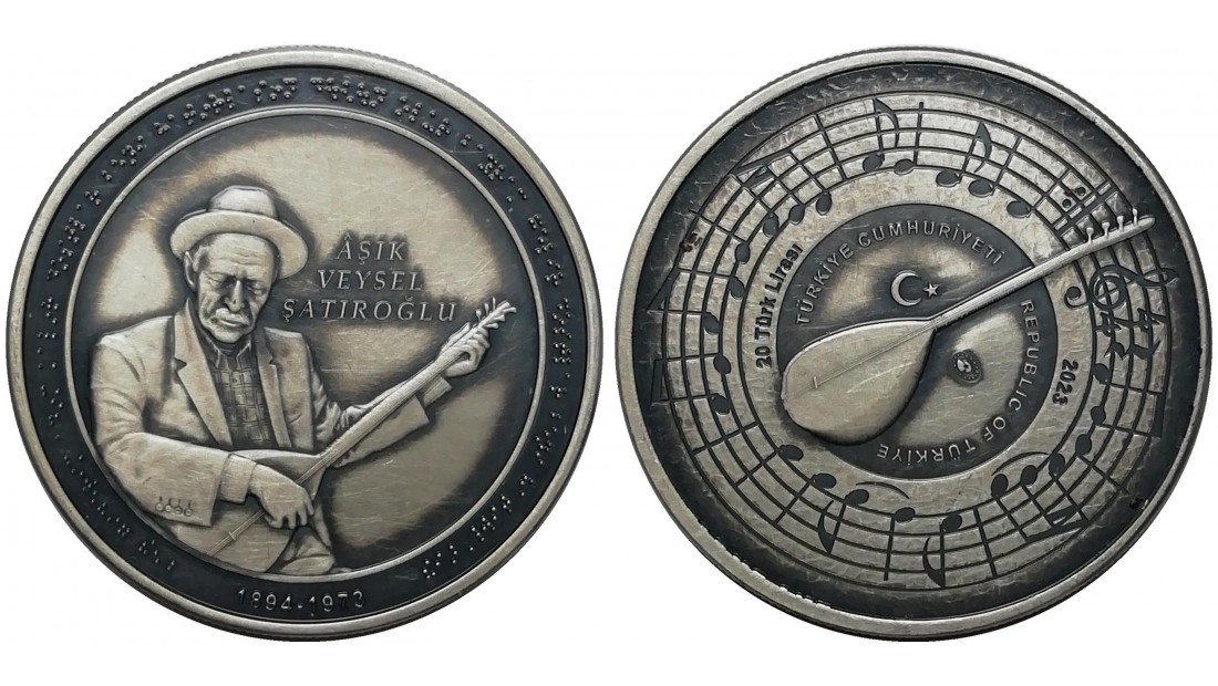 2024 YILI AŞIK VEYSEL ŞATIROĞLU DARPHANE HATIRA OKSİDE GÜMÜŞ