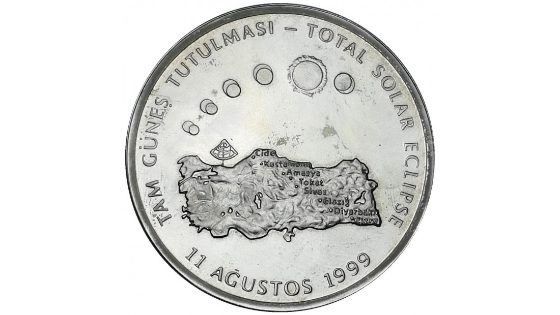 1999 YILI TAM GÜNEŞ TUTULMASI (1) DARPHANE HATIRA GÜMÜŞ