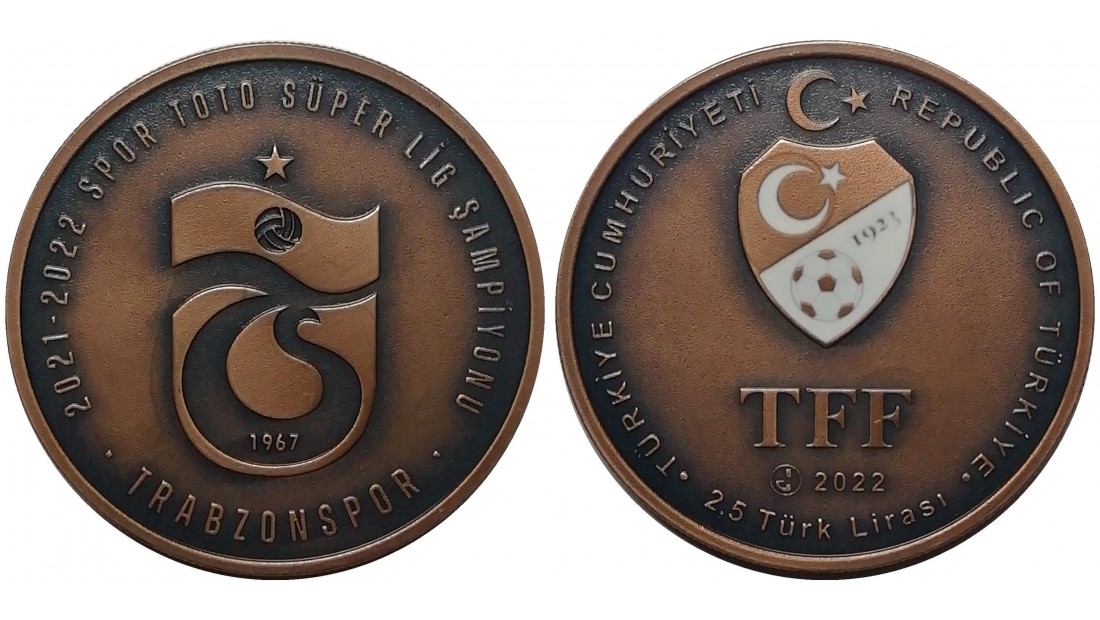 2022 YILI TRABZONSPOR 2021-22 YILI ŞAMPIYONLUĞU DARPHANE HATIRA BRONZ