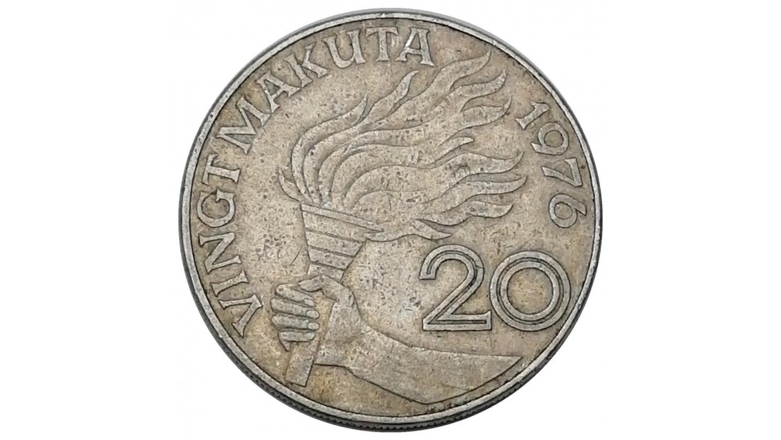 Zaire 1976 Yılı 20 Makuta ÇÇT