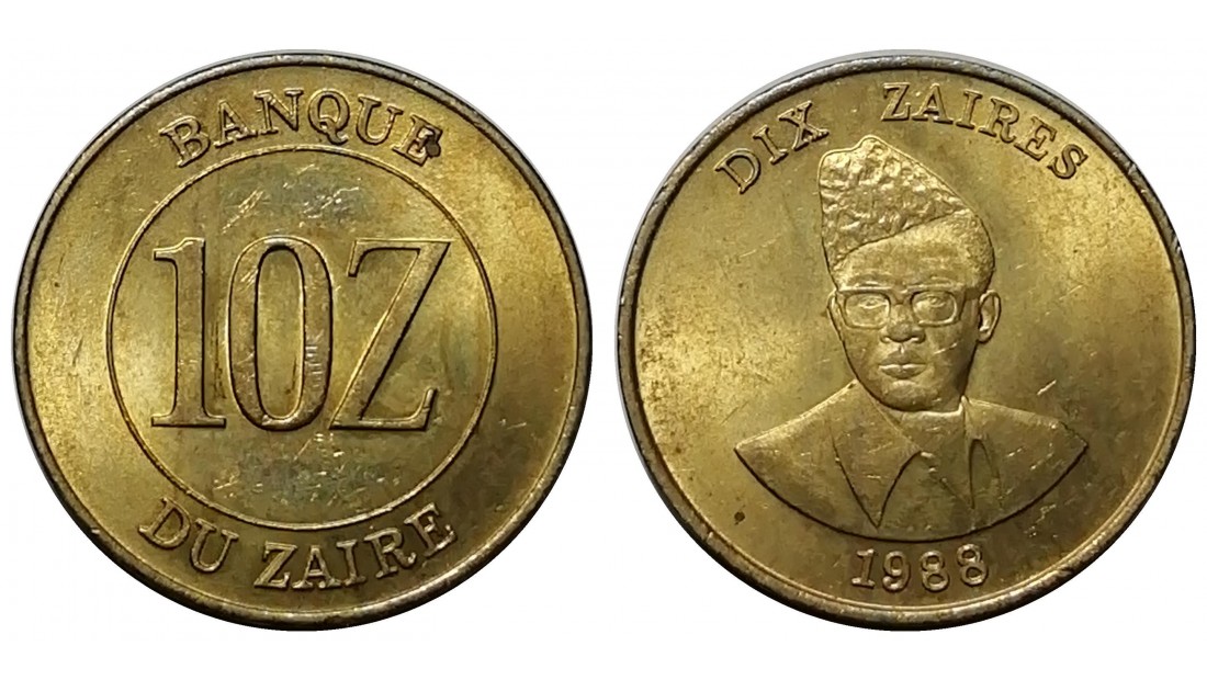 Zaire 1988 Yılı 10 Zaire ÇİL