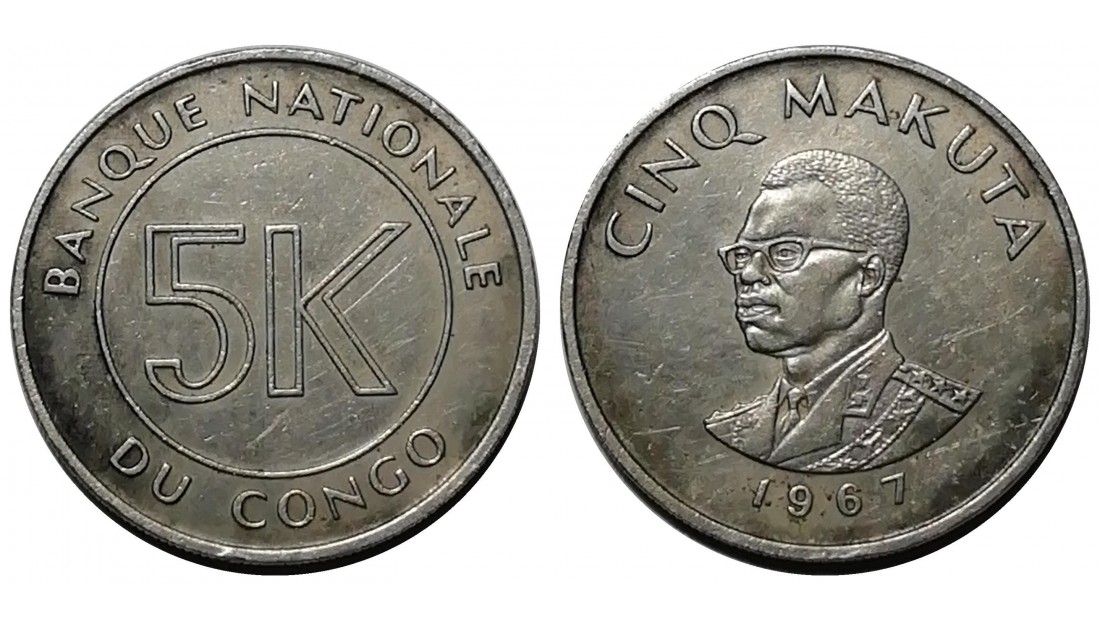 Kongo 1967 Yılı 5 Makuta ÇİLALTI