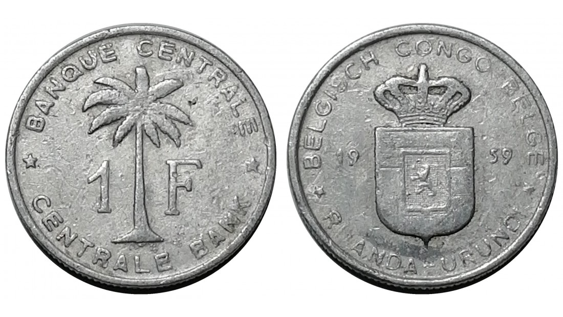 Belçika Kongosu 1959 Yılı 1 Frank ÇT