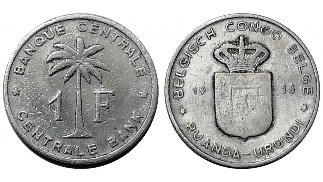 Belçika Kongosu 1958 Yılı 1 Frank ÇT