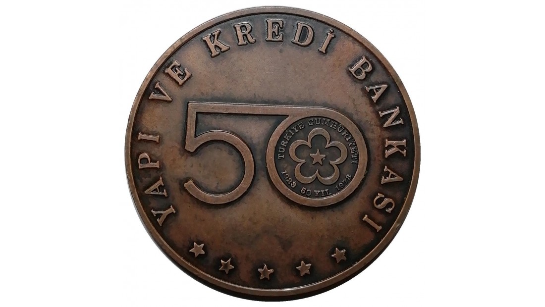 1973 Yılı YAPI KREDİ BANKASI ATATÜRK KİTAPLIĞI AÇILIŞI HATIRASI ANKARA BRONZ MADALYON